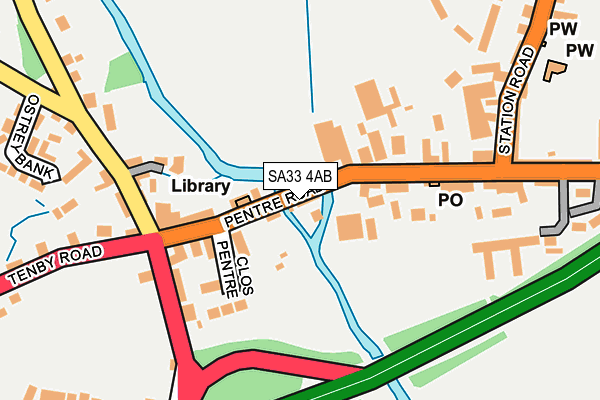 SA33 4AB map - OS OpenMap – Local (Ordnance Survey)