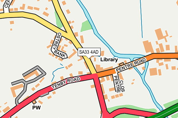 SA33 4AD map - OS OpenMap – Local (Ordnance Survey)