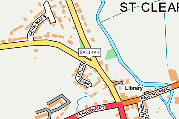 SA33 4AH map - OS OpenMap – Local (Ordnance Survey)