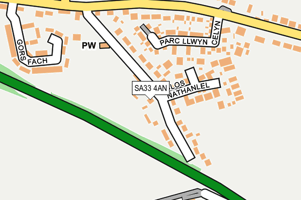 SA33 4AN map - OS OpenMap – Local (Ordnance Survey)
