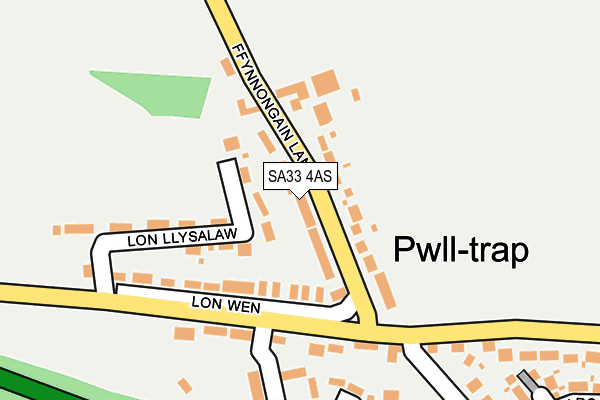 SA33 4AS map - OS OpenMap – Local (Ordnance Survey)