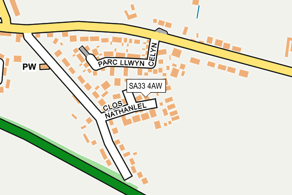 SA33 4AW map - OS OpenMap – Local (Ordnance Survey)