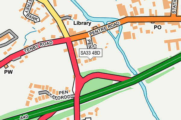 SA33 4BD map - OS OpenMap – Local (Ordnance Survey)