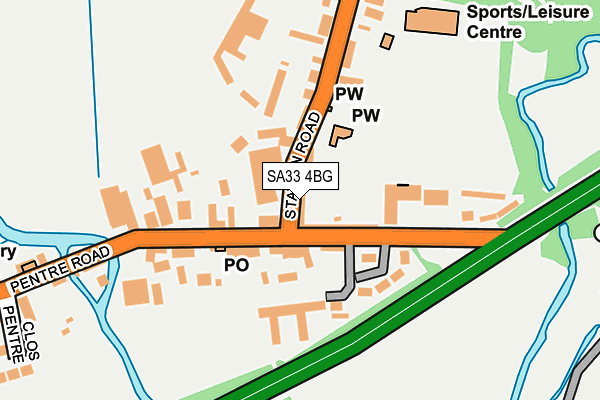 SA33 4BG map - OS OpenMap – Local (Ordnance Survey)