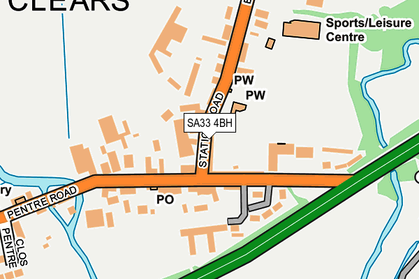 SA33 4BH map - OS OpenMap – Local (Ordnance Survey)