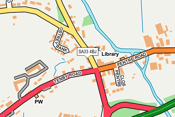 SA33 4BJ map - OS OpenMap – Local (Ordnance Survey)