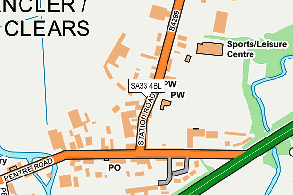 SA33 4BL map - OS OpenMap – Local (Ordnance Survey)