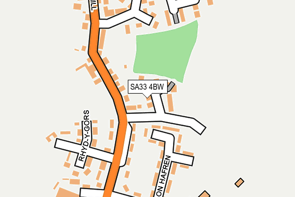 SA33 4BW map - OS OpenMap – Local (Ordnance Survey)