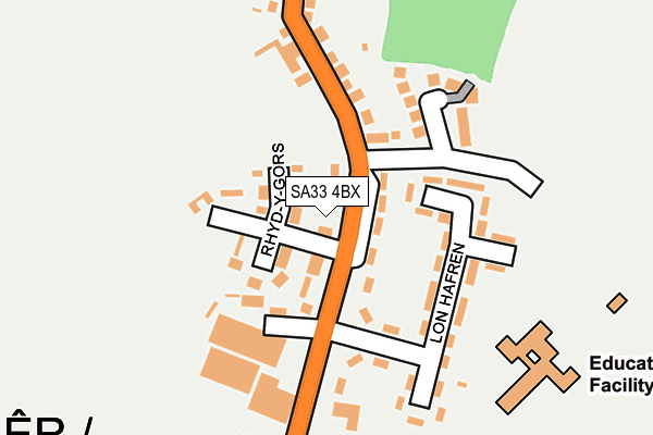 SA33 4BX map - OS OpenMap – Local (Ordnance Survey)