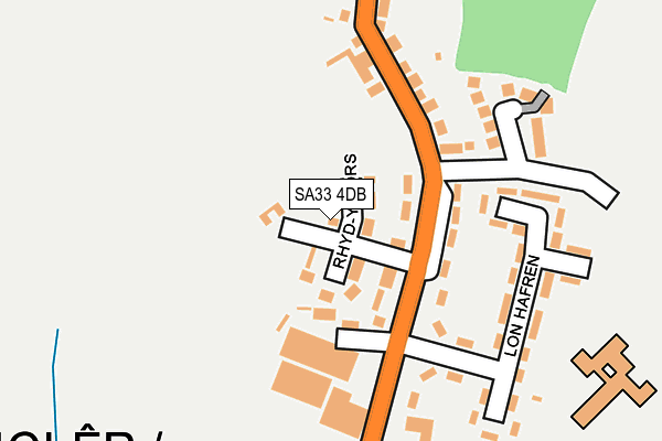 SA33 4DB map - OS OpenMap – Local (Ordnance Survey)