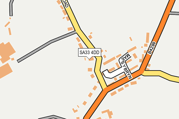 SA33 4DD map - OS OpenMap – Local (Ordnance Survey)