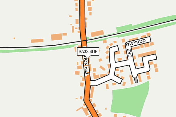 SA33 4DF map - OS OpenMap – Local (Ordnance Survey)