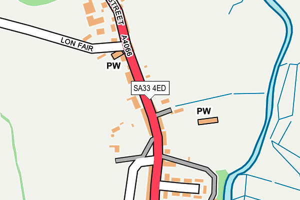 SA33 4ED map - OS OpenMap – Local (Ordnance Survey)