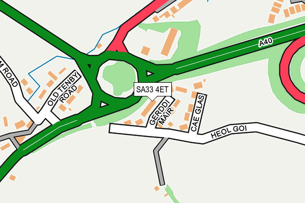 SA33 4ET map - OS OpenMap – Local (Ordnance Survey)