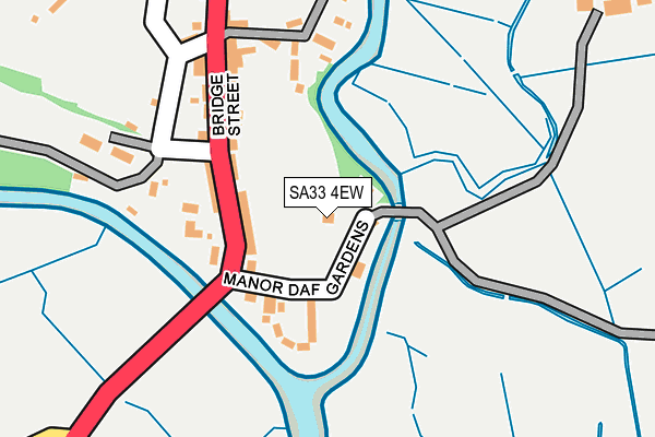 SA33 4EW map - OS OpenMap – Local (Ordnance Survey)