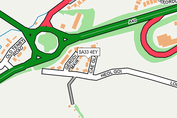 SA33 4EY map - OS OpenMap – Local (Ordnance Survey)