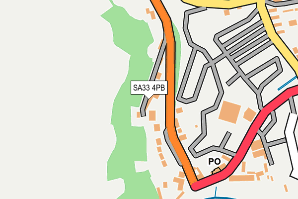 SA33 4PB map - OS OpenMap – Local (Ordnance Survey)