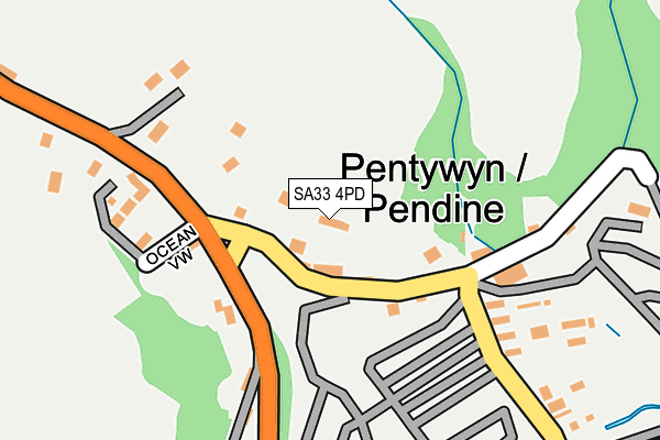 SA33 4PD map - OS OpenMap – Local (Ordnance Survey)