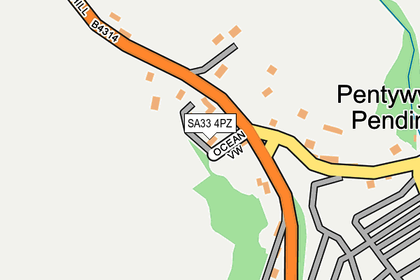 SA33 4PZ map - OS OpenMap – Local (Ordnance Survey)