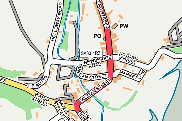 SA33 4RZ map - OS OpenMap – Local (Ordnance Survey)