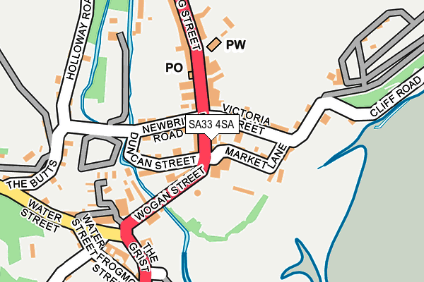 SA33 4SA map - OS OpenMap – Local (Ordnance Survey)