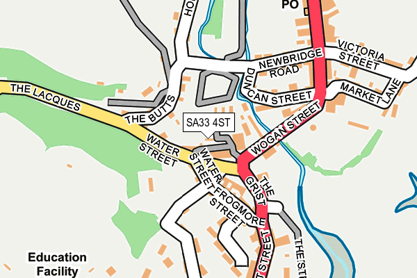 SA33 4ST map - OS OpenMap – Local (Ordnance Survey)