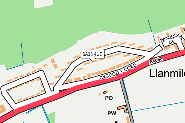 SA33 4UE map - OS OpenMap – Local (Ordnance Survey)