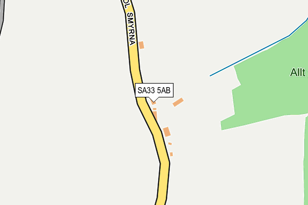 SA33 5AB map - OS OpenMap – Local (Ordnance Survey)