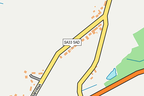 SA33 5AD map - OS OpenMap – Local (Ordnance Survey)