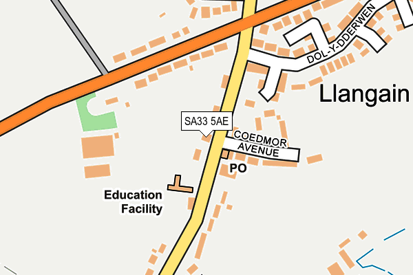 SA33 5AE map - OS OpenMap – Local (Ordnance Survey)