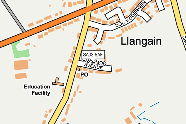 SA33 5AF map - OS OpenMap – Local (Ordnance Survey)