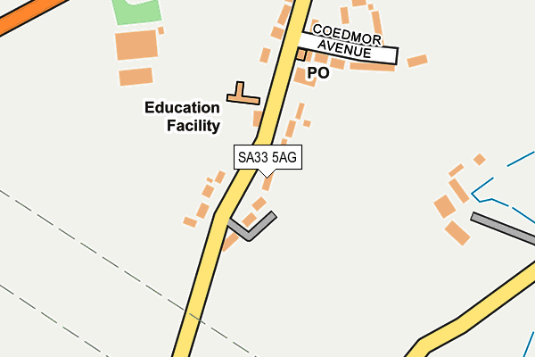 SA33 5AG map - OS OpenMap – Local (Ordnance Survey)