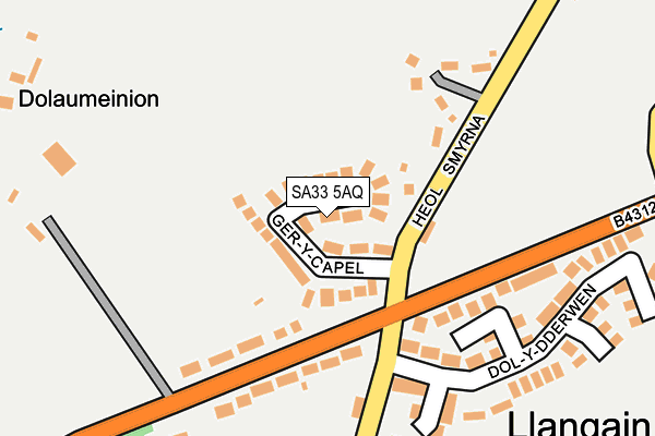 SA33 5AQ map - OS OpenMap – Local (Ordnance Survey)