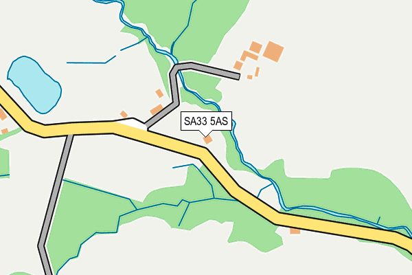 SA33 5AS map - OS OpenMap – Local (Ordnance Survey)