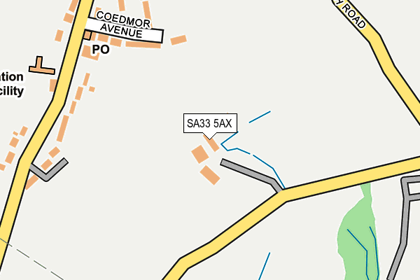 SA33 5AX map - OS OpenMap – Local (Ordnance Survey)