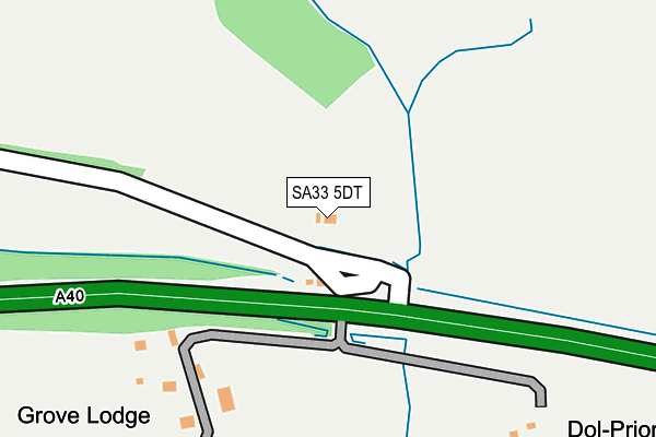 SA33 5DT map - OS OpenMap – Local (Ordnance Survey)