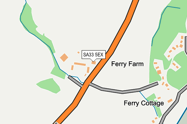 SA33 5EX map - OS OpenMap – Local (Ordnance Survey)