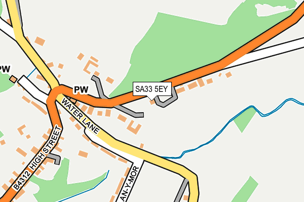 SA33 5EY map - OS OpenMap – Local (Ordnance Survey)