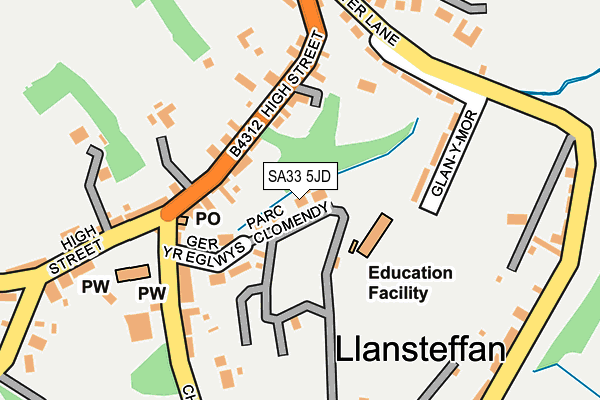 SA33 5JD map - OS OpenMap – Local (Ordnance Survey)