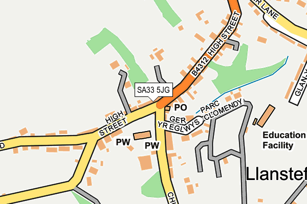 SA33 5JG map - OS OpenMap – Local (Ordnance Survey)