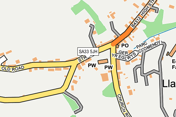 SA33 5JH map - OS OpenMap – Local (Ordnance Survey)