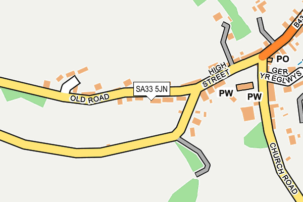 SA33 5JN map - OS OpenMap – Local (Ordnance Survey)