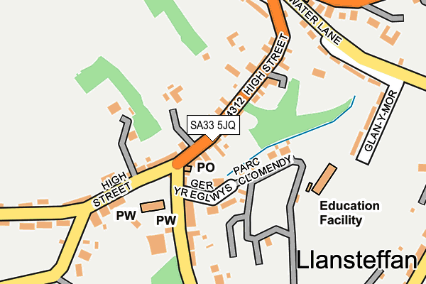 SA33 5JQ map - OS OpenMap – Local (Ordnance Survey)