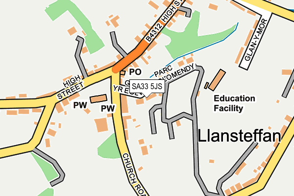 SA33 5JS map - OS OpenMap – Local (Ordnance Survey)