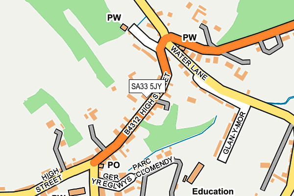 SA33 5JY map - OS OpenMap – Local (Ordnance Survey)