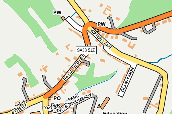 SA33 5JZ map - OS OpenMap – Local (Ordnance Survey)