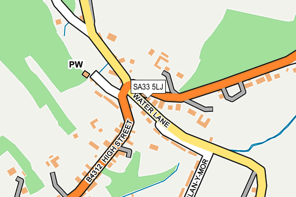SA33 5LJ map - OS OpenMap – Local (Ordnance Survey)