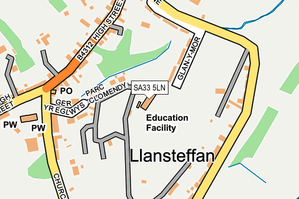 SA33 5LN map - OS OpenMap – Local (Ordnance Survey)