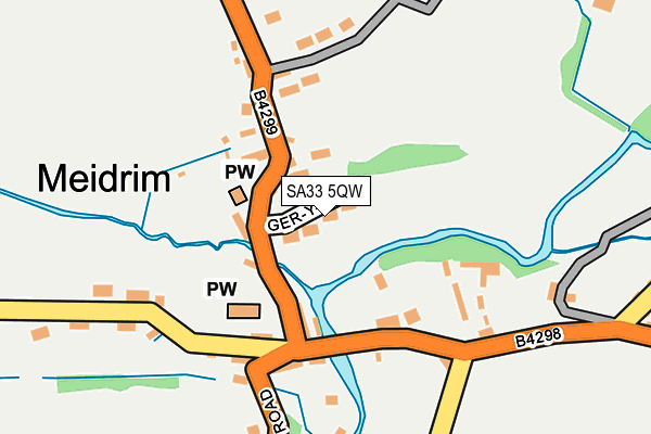 SA33 5QW map - OS OpenMap – Local (Ordnance Survey)