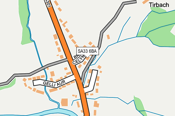 SA33 6BA map - OS OpenMap – Local (Ordnance Survey)